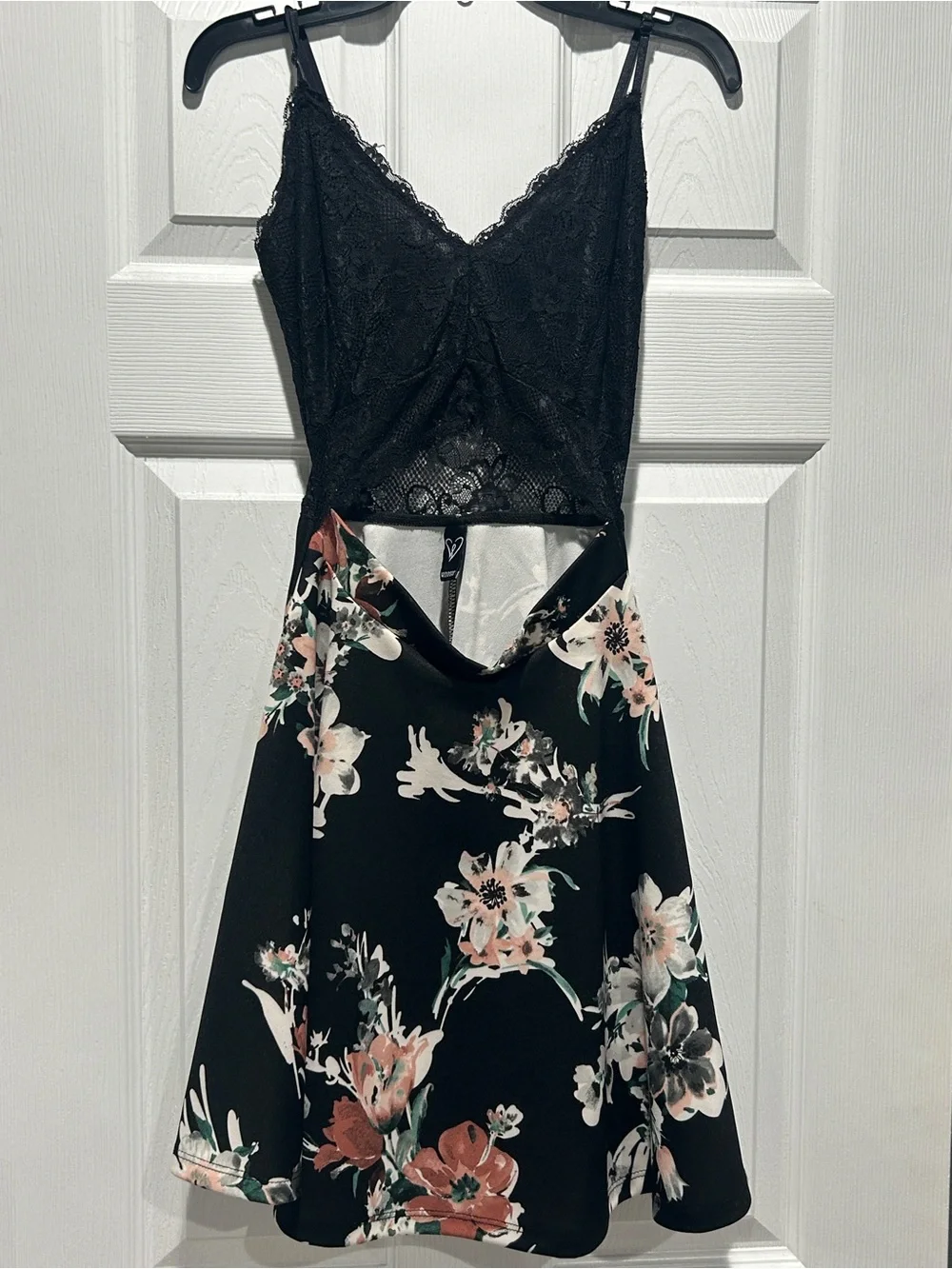 Windsor Black Floral Lace Mini Dress
